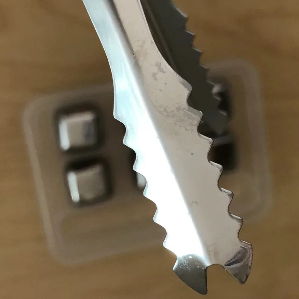 Travel Metal Ice Cube & Tongs Set - Modern James Bond 007 Style